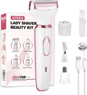 VIFERA Bikini trimmer for women 4 in 1 bikini trimmer for women Fully Waterproof Body Groomer 90 min  Runtime 0 Length Settings