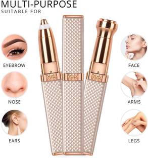 BKKTRADERS Rechargeable 2 in 1 Eyebrow Trimmer and Painless Facial Hair remover