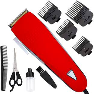 KME New Professional Electric corded Salon Low Nois High Power Adjustable Hair Fully Waterproof Trimmer 0 min  Runtime 4 Length Settings