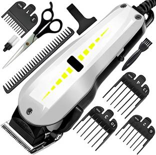 QGS Professional Corded Waterproof Beard Mustache Trimmer Powerful 9W Hair Clipper Salon approved Electric Razor Grooming Kit (6 Month Warranty) 9588 Fully Waterproof Trimmer 0 min  Runtime 4 Length Settings