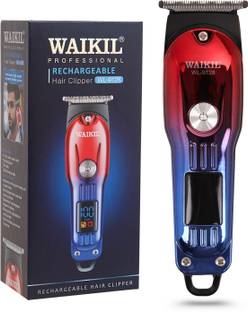 WAIKIL WL-9128 Professional Hair & Beard Trimmer | Turbo Mode | Cordless | LED Display Fully Waterproof Trimmer 180 min  Runtime 4 Length Settings