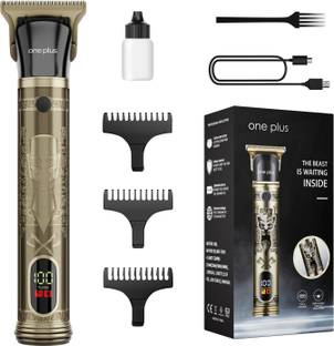 One Plus OP 818 Cordless Professional Metal Body,Led Display With Turbo Mode Hair Trimmer 120 min  Runtime 4 Length Settings