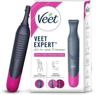 Veet Expert All-in-One Women's Trimmer | Full Body, Bikini, Face & Eyebrow Trimmer 60 min  Runtime 5 Length Settings