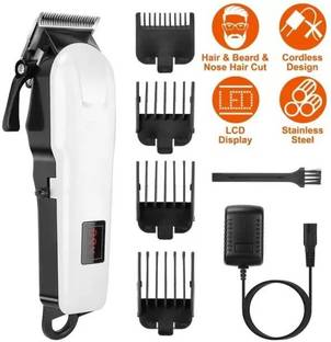 Shasma A456 (PROFESSIONAL HAIR TRIMMER) 2000 mAh Battery with LCD Battery Display Trimmer 300 min  Runtime 4 Length Settings