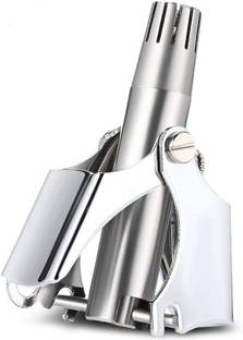 Queue New Manual Nose & Ear Hair Trimmer for Men & Women?No Batteries Required,Waterproof,Portable Quality Stainless Steel Nose Hair Remover Trimmer 10 min  Runtime 2 Length Settings