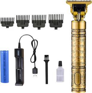 LICHEE Professional Beard, Mustache, Head and Body Hair Golden Shaver Trimmer 120 min  Runtime 4 Length Settings