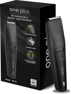 One Plus OP 31 Cordless Professional Hair Trimmer For Men waterproof Trimmer 120 min  Runtime 4 Length Settings