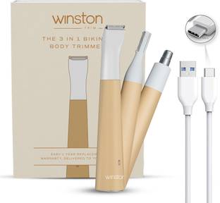 Winston Rechargeable 3-in-1 Bikini Trimmer and Full Body Shaver for Women Grooming Kit 60 min  Runtime 3 Length Settings