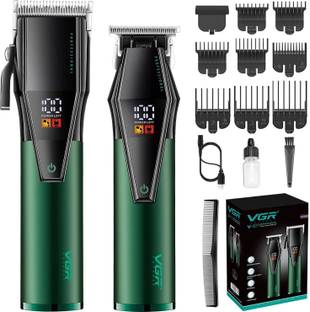 VGR V-677 Professional Salon Hair Clipper & Trimmer Combo Set Trimmer 440 min  Runtime 13 Length Settings