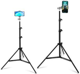 SHUDAUSHI Portable 7 Feet (84 Inch) Mobile Clip Holder for All Mobiles & Cameras Tripod Tripod Ball Head, Tripod Kit