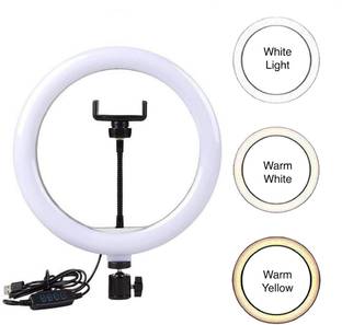 Flipkart SmartBuy 10 inch LED Selfie Ring Light with Mobile Holder for Photo, Video| 3 mode Tripod Clamp