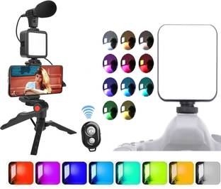 Jyestha RGB Led Light Video Making Kit Mic Mini Tripod Stand LED Light Phone Holder Clip Tripod Kit, Tripod
