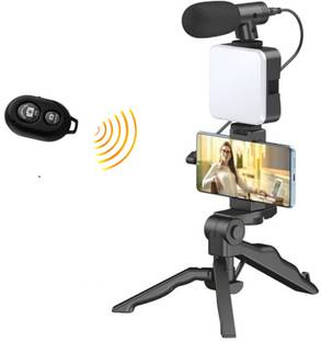 AFLAA Mobile Vlogging Kit with Tripod, LED Light, Microphone, Phone Holder & Remote Tripod Kit