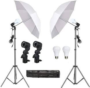 PICPRO Umbrella Light for Studio + 20W Bulb for Photography Videography Single Holder Tripod Kit