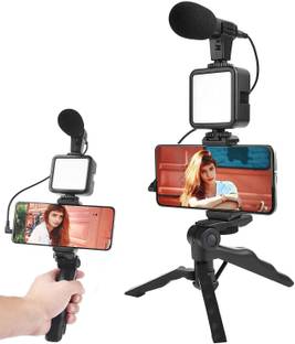 KSD Premium Video Making Vlog Tripod Kit With Microphone and Light For Broadcast Tripod Kit