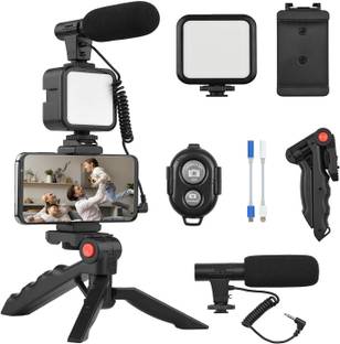 Rangwell Vlogging Kit for , Android (With Tripod), with Mini LED Video Light Tripod Kit