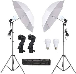 PICPRO Umbrella Light for Studio + 20W Bulb for Photography Videography Single Holder Tripod Kit