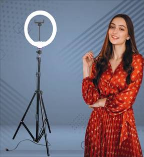 SHINEON 10" Big LED Ring stand studio light with 7ft tripod for Mobile reels and video Tripod Kit