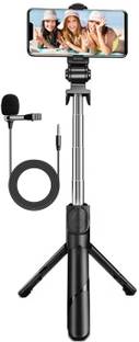 WRADER Tripod Selfie Stick Stand with Bluetooth Remote and Mic for Mobile Mini Selfie Tripod, Monopod