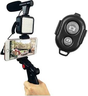 MADSWAS Portable Vlogging Kit Video Recording Equipment with Tripod Fill Light Mic M27 Tripod Kit, Monopod Kit