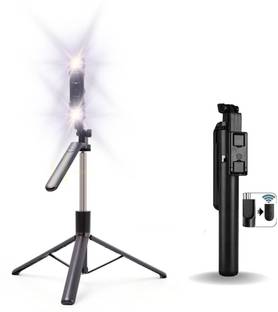 CRAZY BAR R16-D Super long selfie stick with adjustable handle & DOUBLE LIGHT BT Remote Tripod, Monopod Kit, Tripod Kit, Monopod
