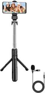 MOOZMOB Mobile Selfie Stick Tripod Stand with Mic for Video Recording and Vlogging Tripod, Monopod