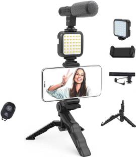 Zordik Video Making Vlogging Kit with Tripod Stand, Light, Shotgun mic and Remote Tripod