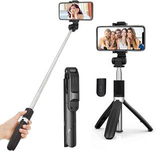 Mobtude Bluetooth SelfiStick Remote and Selfie Compatible with all smartphone Tripod Tripod