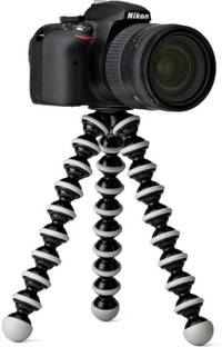 SG Retails Hub Gorilla Tripod 10" - Fully Flexible Foldable Octopus Mini Tripod Stand (Big 10 Inch Height) for Mobile Camera , DSLR , Smartphone & Action Cameras | Twist It | Bend It | Tilt It | With Universal Mobile Monopod "Mount Adapter" Monopod (Black & White, Supports Up to 1.5) Tripod, Monopod