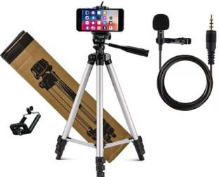 utkrist Combo PACK Tripod 3110 Stand Mobile Phone Video Camera Tripod Mini & collar mic Tripod Kit