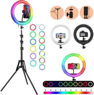 PB Softtech PB Softtech 10Inch RGB Ring Light with Stand with 21 Colours for YouTube Tripod