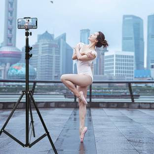 Speeqo 7 Feet Portable Adjustable Tripod Stand, Rotating Ball Head Mobile Clip Monopod Tripod, Tripod Bracket, Tripod Ball Head, Monopod, Tripod Kit