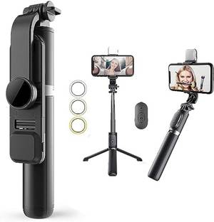 Clairbell KL_540B_R1s Bluetooth Selfie Sticks with Remote and Selfie Light,Multifunctional Tripod