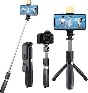 RD Tripod SF-20 Selfie Stick With Fill Light, All In One Portable Selfie Stick Tripod