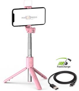 Pick Ur Needs Flash Light Selfie Stick Tripod with Detachable Remote Bluetooth Selfie Stand Tripod
