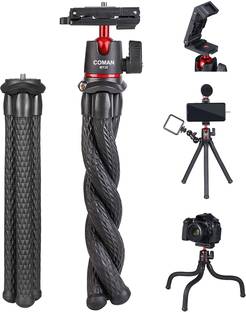 Adofys Flexible Gorillapod Tripod with 360° Rotating Ball Head Tripod for All DSLR Cameras(Max Load 2 kgs) And Mobile Phones With Free Heavy Duty Mobile Holder(Black) Tripod
