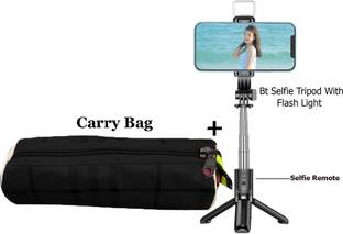 POZUB Bluetooth Selfie Stick with LED Fill Light,Mobile Stand with Remote +Carry Bag Tripod, Monopod, Monopod Kit, Tripod Ball Head, Tripod Bracket, Tripod Clamp, Tripod Kit