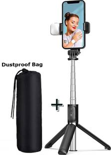 BUFONA 3in1 Multi-functional BT Selfie Stick Tripod Stand With Flash Light & Carry Bag Tripod, Monopod, Monopod Kit, Tripod Kit, Tripod Bracket, Tripod Clamp