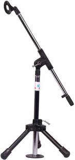 Daz Cam Professional Adjustable Metal Floor, Table Tripod Mic Clip Holder Stand Foldable Tripod