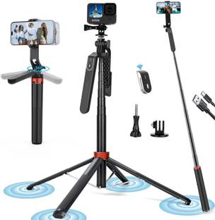 Adofys Adoofys wireless bluetooth Extendable tripod+selfie stick Tripod (Black, Supports Up to 500 g) Tripod