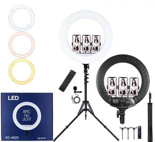 ADZOY Professional Series 7 Feet Tripod Stand with 18" LED Ring Light&Lapel Collar Mic Tripod