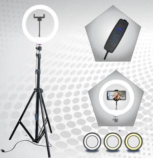 JAMMY ZONES Premium 7" Metal Tripod With 10 inch LED Ring Light For Photo/Video/Selfie Shoot Tripod, Tripod Kit