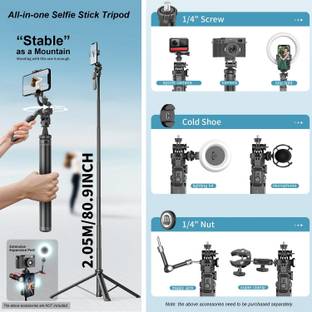 RETRACK C05 2M Multifunctional Extendable Aluminum Selfie Stick Compatible Accessories Tripod
