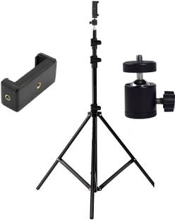 MOBONE ® Portable 7 Feet (84 Inch) Long Tripod Stand with Adjustable Mobile Clip Holder Tripod