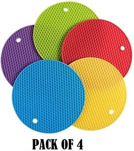 stocksy Kitchen Silicone Trivets Mat Round Silicone Trivets Mats for Hot Pots and Pans Anti Slip Trivet