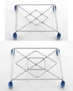 OYSTIO Stainless Steel Heat Resistant Hot Pot Stand, Heating Pads for Dinning Table, Stainless Steel Placemats, Pot Bowl Tawa Holder, Hot Mat for Dining Table Mirror Trivet