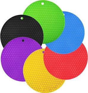 Besillia Silicone Trivet Hot Mat-Hot Pad Durable Non Slip Coaster Heat Resistan,Random Round Trivet