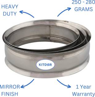 Kitdor Stainless Steel Matka, Hot Pot Ring Heavy Duty Multipurpose Stand 3 pcs MIRROR Trivet