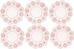 Besillia Silicone Trivet Stylish Coasters for Drinks Flower Non-Slip Mats(Pink, Set of 6) Embossed Trivet