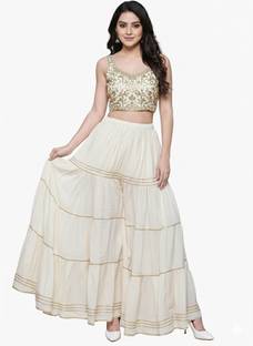 TNQ Flared Women Cream Trousers